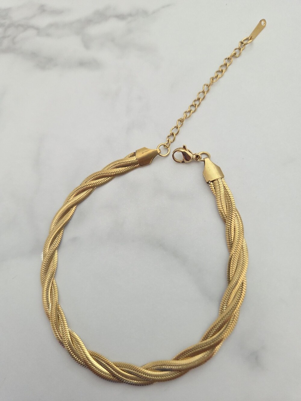 Gold Braided Rope Chain Anklet Elegant Textured Ankle Bracelet - Picture 12 of 16